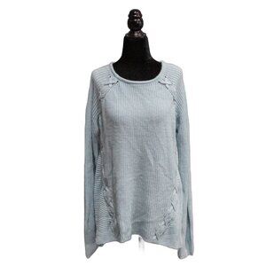 a.n.a. Baby Blue Criss-Cross Sweater, Size Large